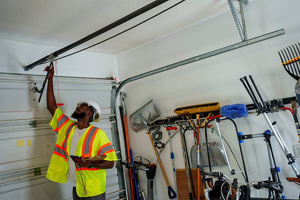 Professional Garage Door Installation technician working in Castle Hills, TX